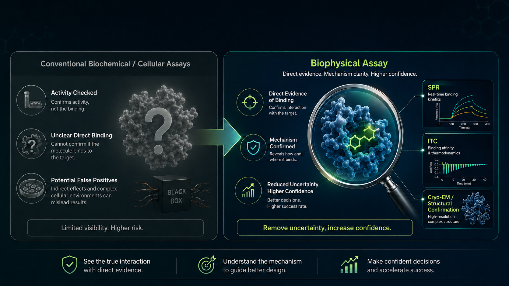 Why biophysical assay visual comparison